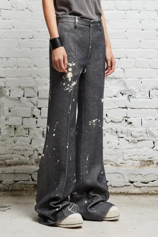 R13 Pants and Shorts Women RELAXED TROUSER 8211 GREY PAINT SPLATTER