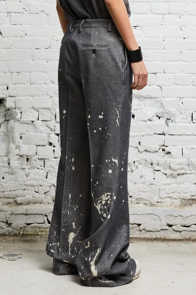 R13 Pants and Shorts Women RELAXED TROUSER 8211 GREY PAINT SPLATTER
