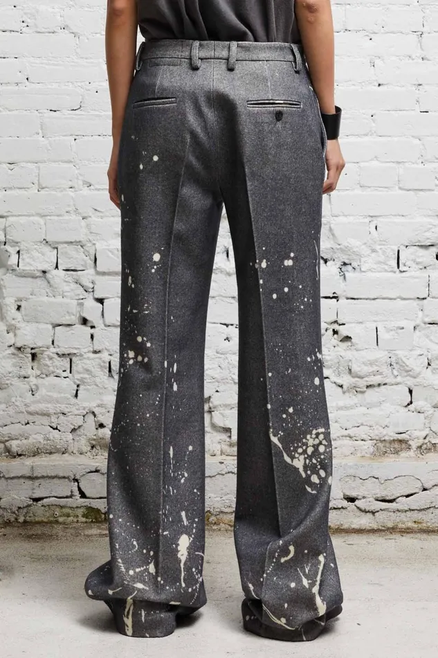 R13 Pants and Shorts Women RELAXED TROUSER 8211 GREY PAINT SPLATTER