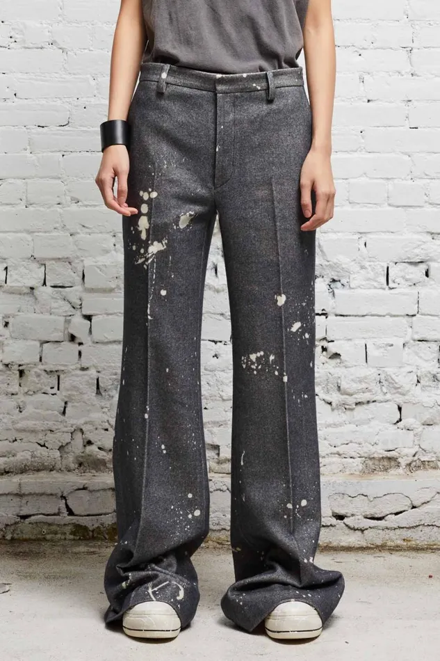 R13 Pants and Shorts Women RELAXED TROUSER 8211 GREY PAINT SPLATTER