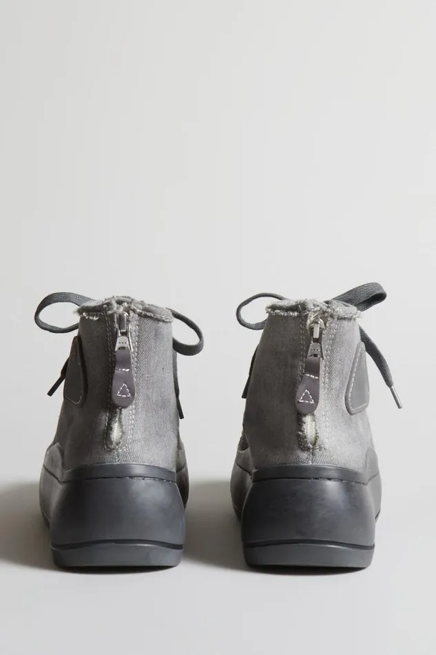 R13 Sale Men KURT HIGH TOP 8211 LIGHT GREY DENIM