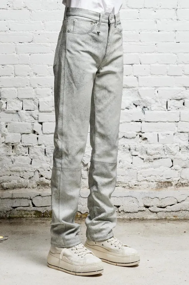R13 Sale Women AXL SLIM 8211 CRACKLE WHITE