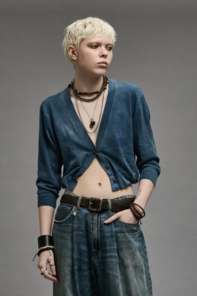 R13 Sale Women BALLOON CARDIGAN 8211 INDIGO