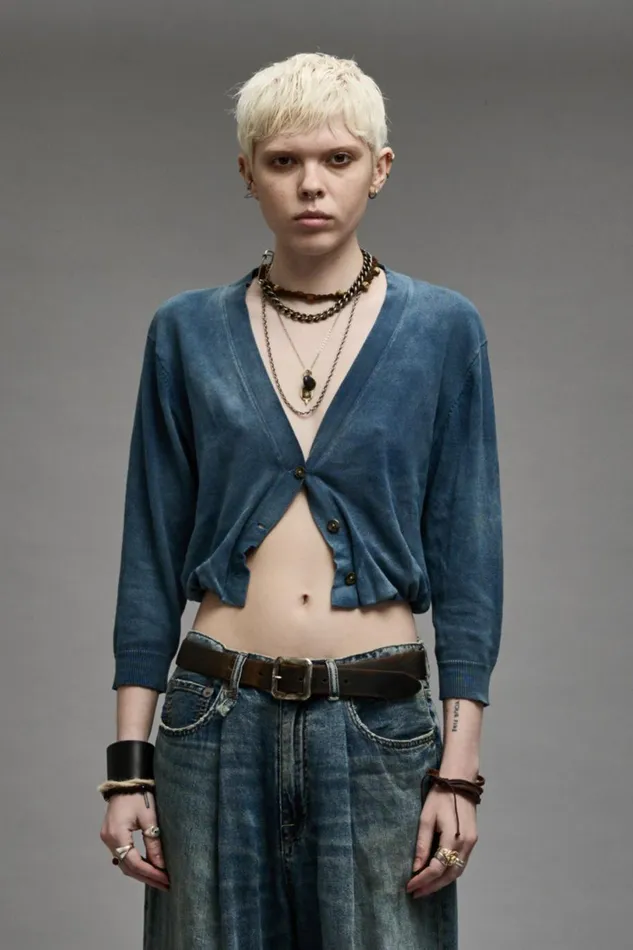 R13 Sale Women BALLOON CARDIGAN 8211 INDIGO