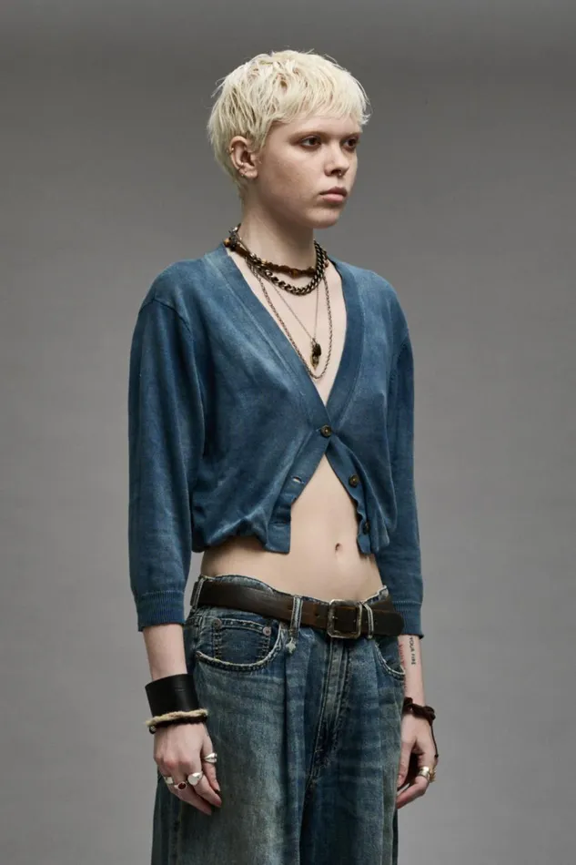 R13 Sale Women BALLOON CARDIGAN 8211 INDIGO