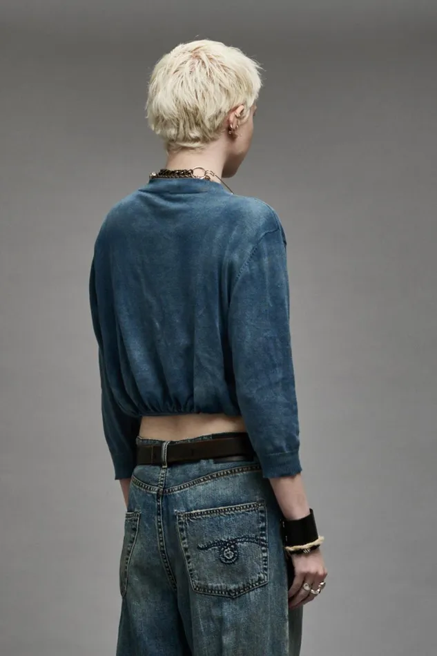R13 Sale Women BALLOON CARDIGAN 8211 INDIGO