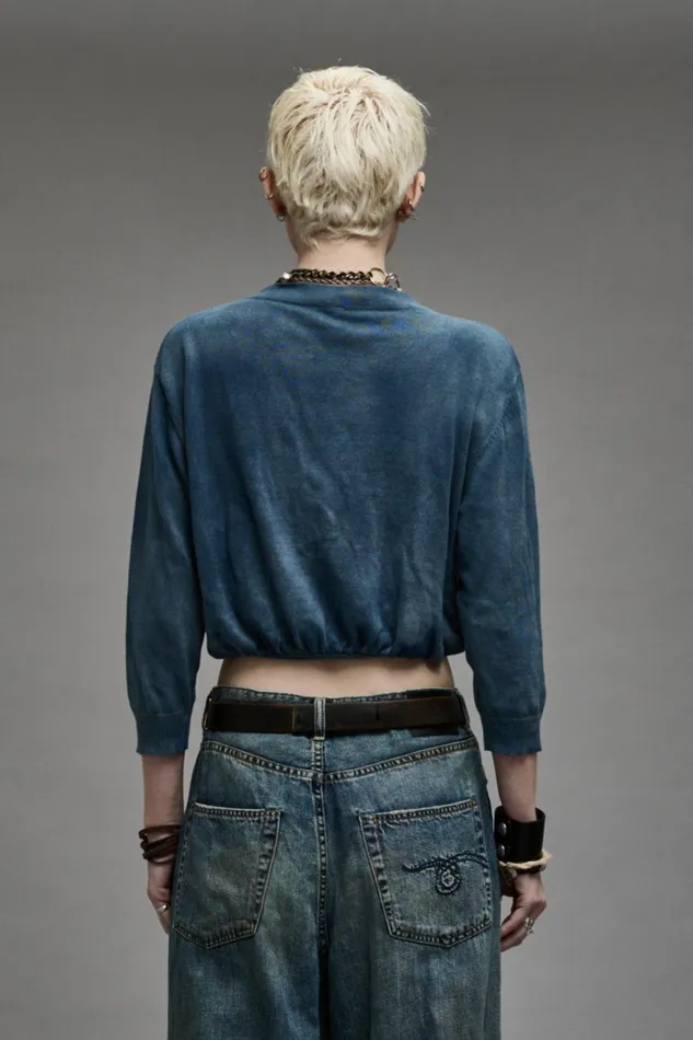 R13 Sale Women BALLOON CARDIGAN 8211 INDIGO