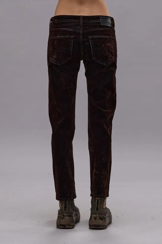 R13 Sale Women BOY STRAIGHT JEAN 8211 FLOCKED BROWN
