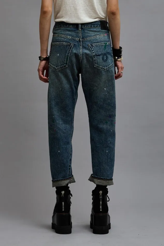 R13 Sale Women CROSSOVER JEAN 8211 BEXLEY PAINT SPLATTER