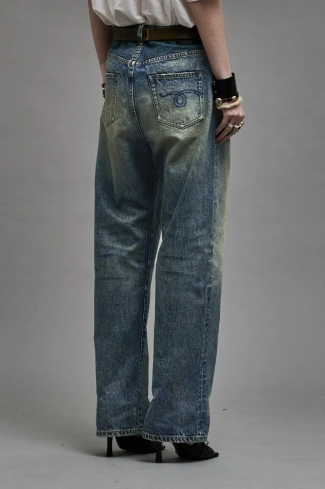 R13 Sale Women CUFFED XBOYFRIEND 8211 CLINTON BLUE