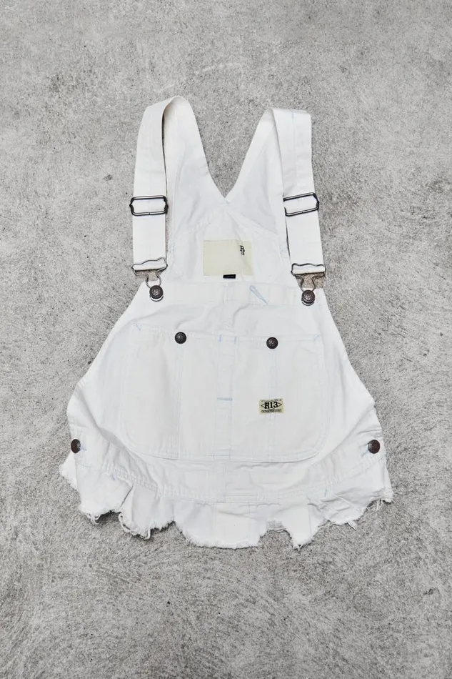 R13 Sale Women DAMON OVERALL BIB 8211 ECRU CANVAS