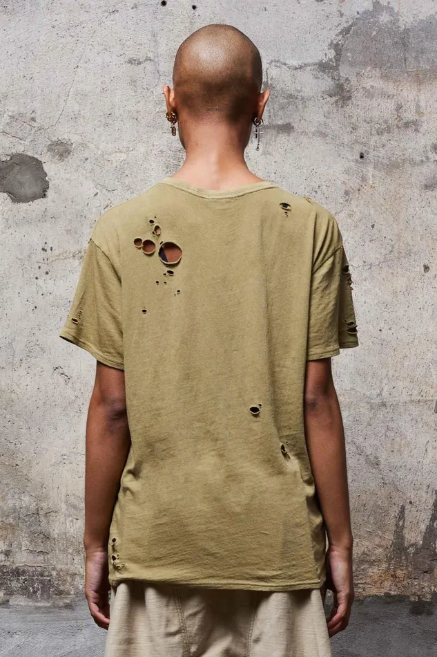 R13 Sale Women DESTROYED BOY T 8211 LIGHT GREEN