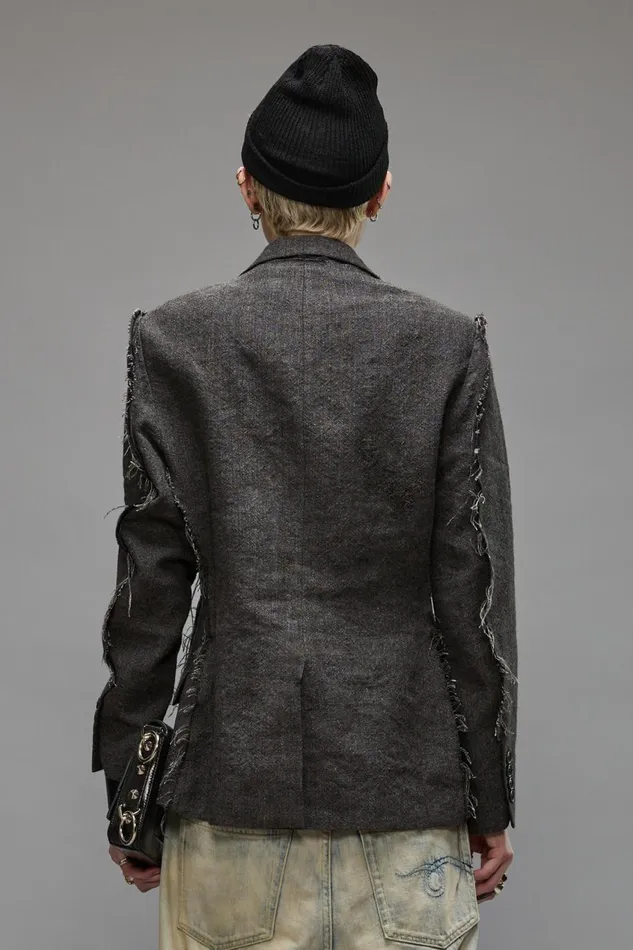 R13 Sale Women FLAT SLEEVE BLAZER 8211 DARK GREY