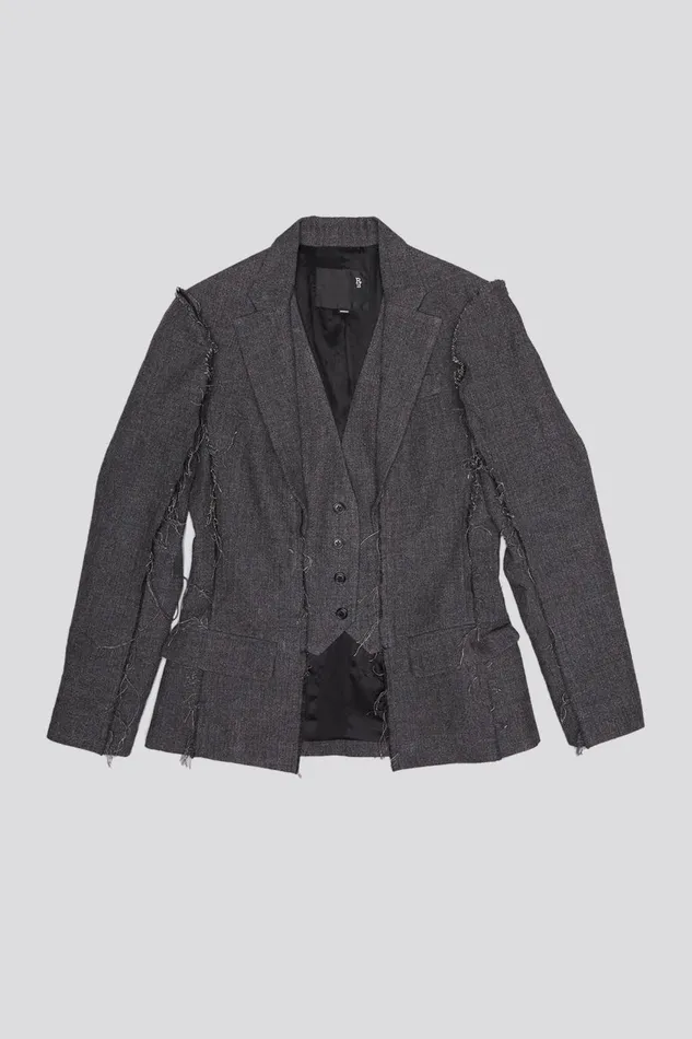R13 Sale Women FLAT SLEEVE BLAZER 8211 DARK GREY