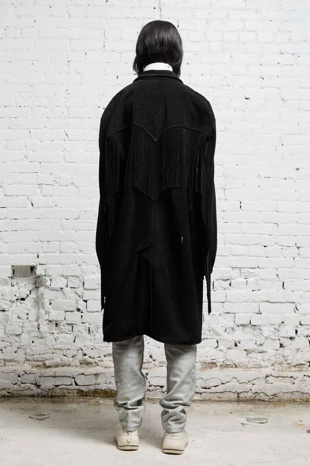R13 Sale Women FRINGE LEATHER JACKET 8211 BLACK SUEDE