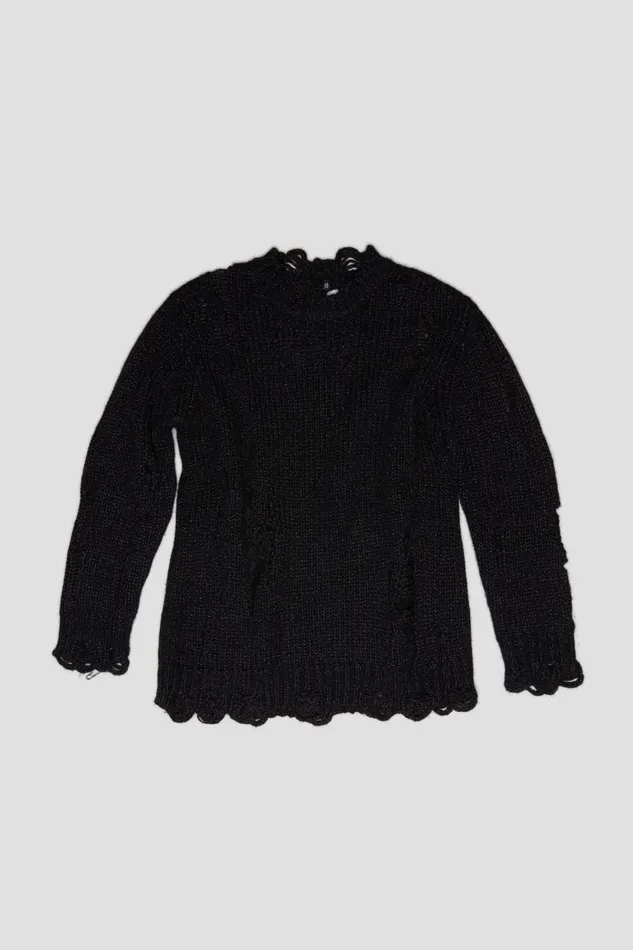 R13 Sale Women GRUNGE SWEATER 8211 BLACK GLITTER