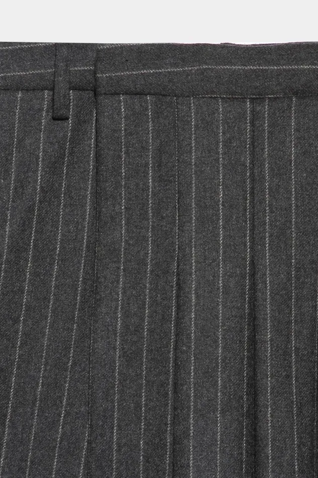 R13 Sale Women KILTED TROUSER 8211 GREY PINSTRIPE