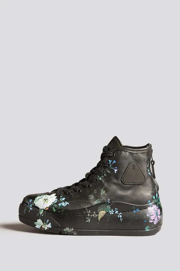 R13 Sale Women KURT HIGH TOP 8211 BLACKOUT FLORAL