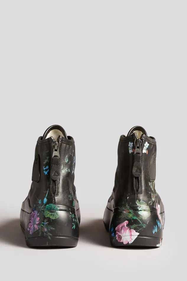 R13 Sale Women KURT HIGH TOP 8211 BLACKOUT FLORAL