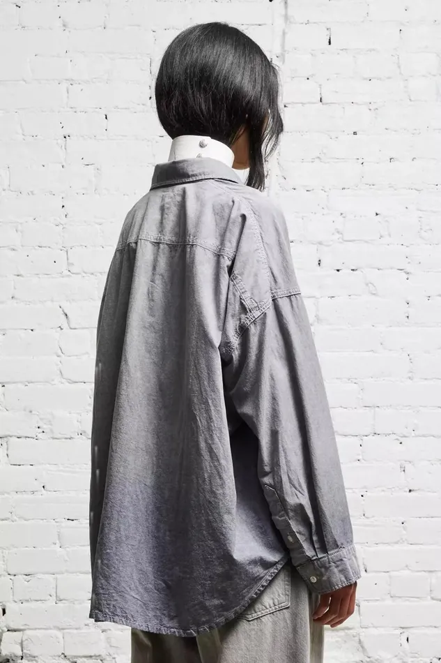 R13 Sale Women LONG SLEEVE BUTTONUP 8211 BLACK CHAMBRAY