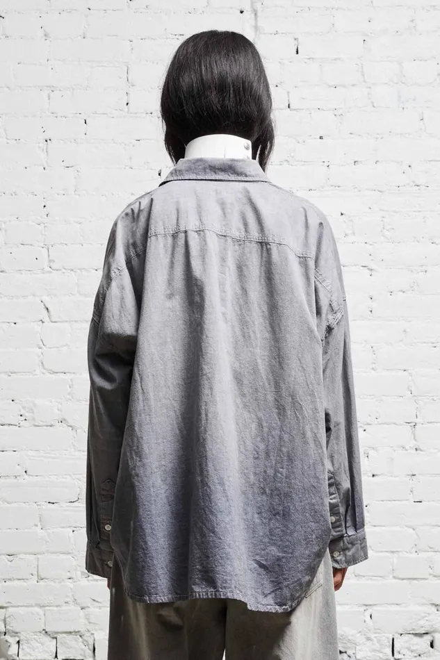 R13 Sale Women LONG SLEEVE BUTTONUP 8211 BLACK CHAMBRAY