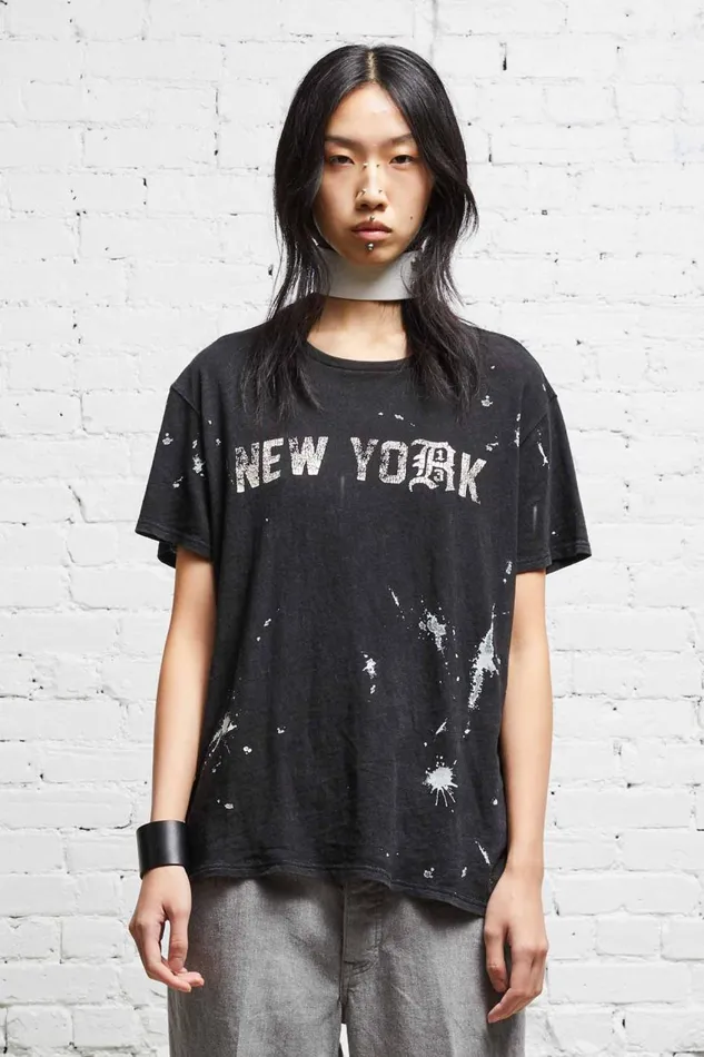 R13 Sale Women R13 NEW YORK BOY T 8211 ACID BLACK