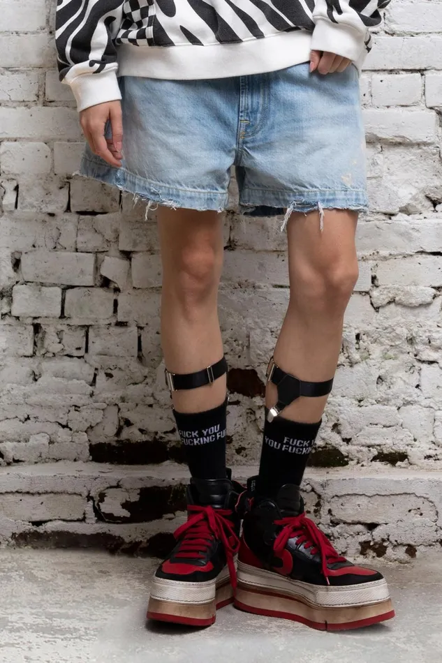 R13 Sale Women Ros Baggy Short 8211 Stevie Blue Denim