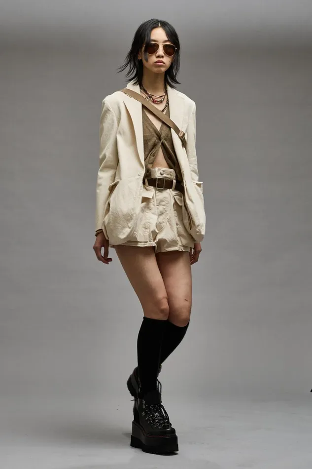 R13 Sale Women SHRUNKEN BELLOW POCKET BLAZER 8211 NATURAL