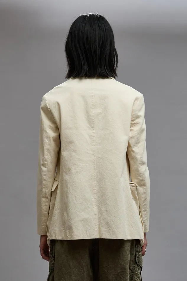 R13 Sale Women SHRUNKEN BELLOW POCKET BLAZER 8211 NATURAL