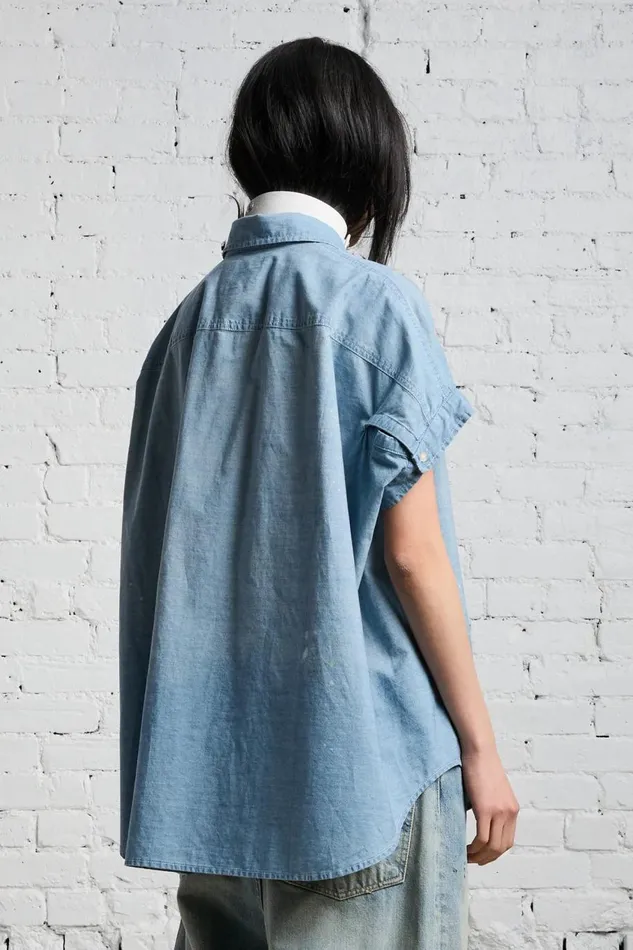 R13 Sale Women SLEEVELESS BUTTONUP 8211 BLUE CHAMBRAY