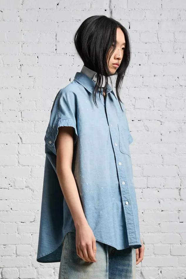 R13 Sale Women SLEEVELESS BUTTONUP 8211 BLUE CHAMBRAY
