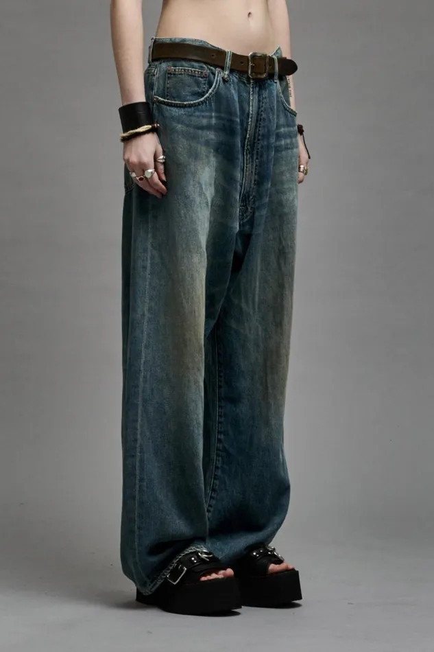 R13 Sale Women VENTI JEAN 8211 WEBER LINEN INDIGO