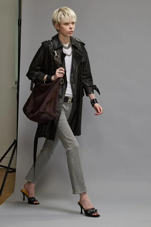 R13 Skinny Women KICK FIT 8211 PRINTED HOUNDSTOOTH JEANS