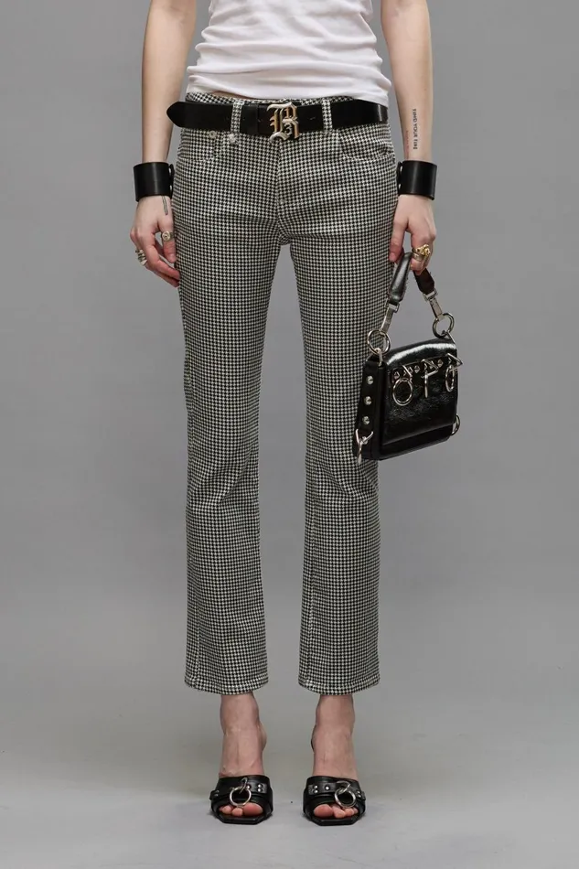 R13 Skinny Women KICK FIT 8211 PRINTED HOUNDSTOOTH JEANS