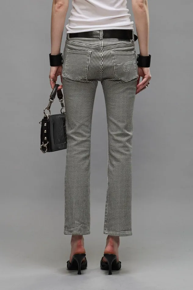 R13 Skinny Women KICK FIT 8211 PRINTED HOUNDSTOOTH JEANS