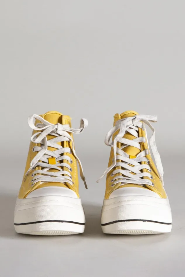 R13 Sneakers Women Kurt High Top Sneaker 8211 Gold Denim