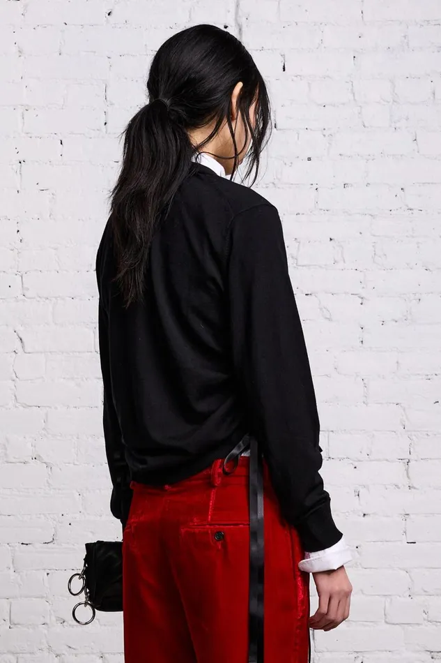 R13 Sweaters Women SHIRRED CARDIGAN 8211 BLACK