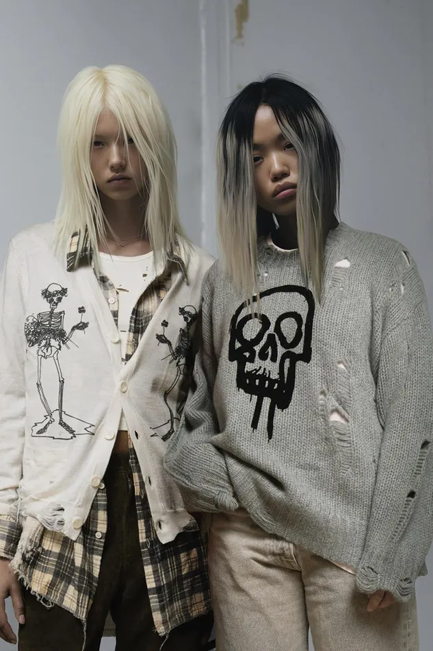 R13 Sweaters Women SKELETAL CARDIGAN 8211 WHITE