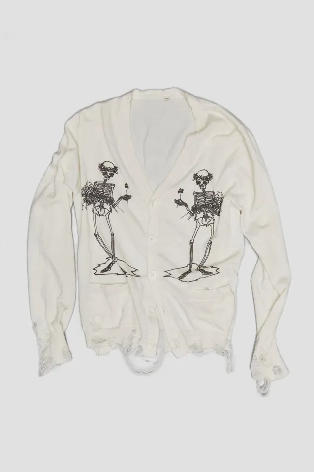 R13 Sweaters Women SKELETAL CARDIGAN 8211 WHITE