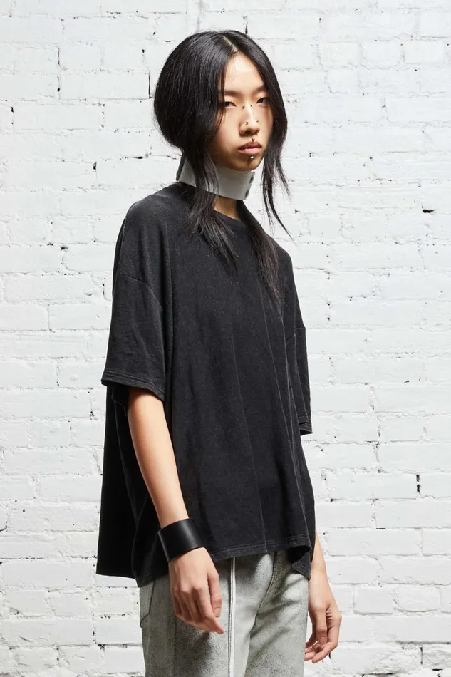 R13 TShirts Women BOXY T 8211 ACID BLACK