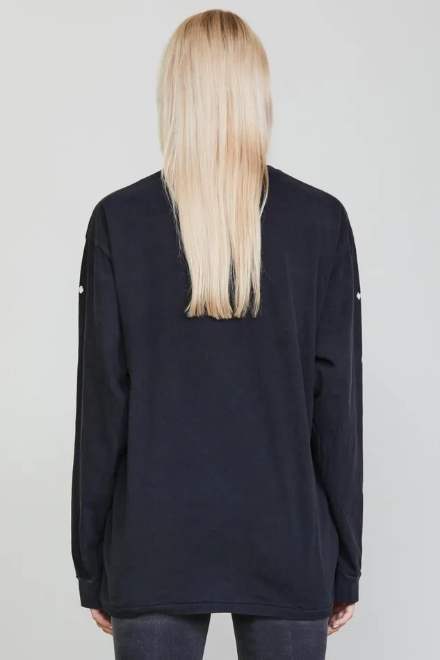 R13 TShirts Women R THIRTEEN GOTHIC LONG SLEEVE TEE 8211 BLACK