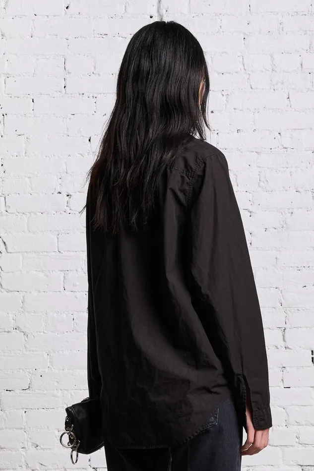 R13 Tops Women FOLDOUT SHIRT 8211 BLACK OVERDYE