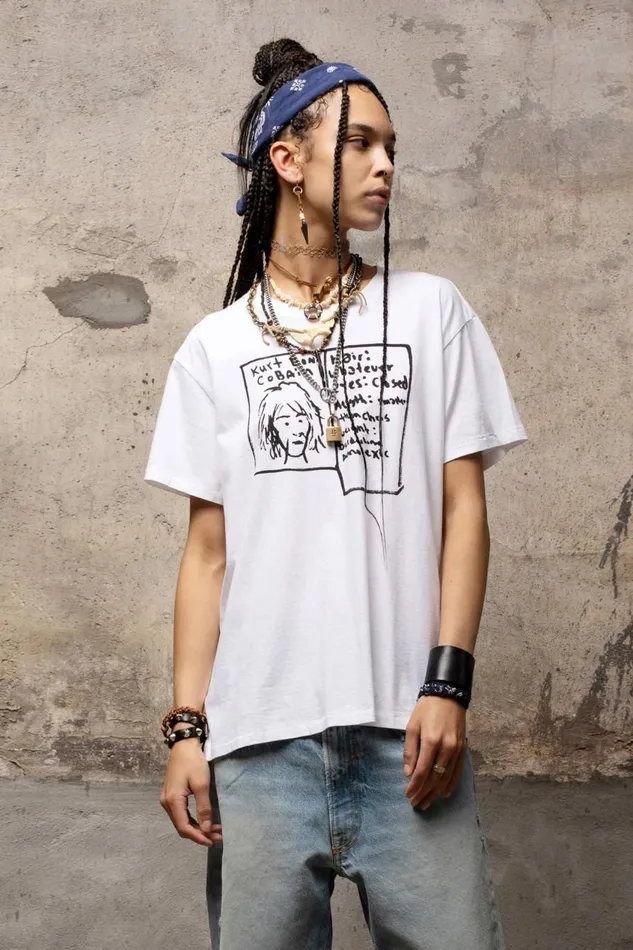 R13 Tops Women KURT DOODLE BOY T 8211 WHITE