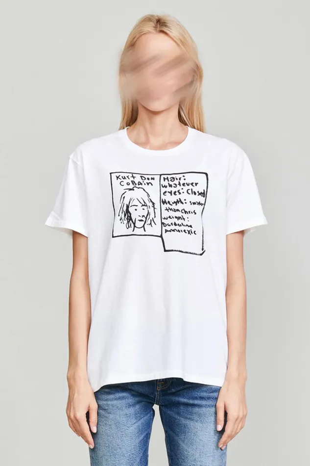 R13 Tops Women KURT DOODLE BOY T 8211 WHITE