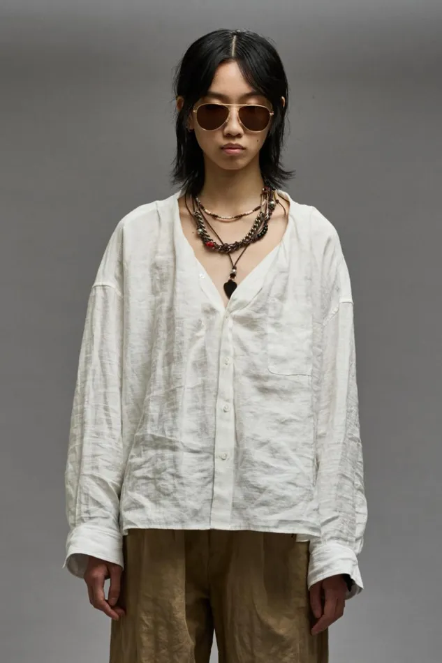 R13 Tops Women TWISTED NECK SHIRT 8211 WHITE
