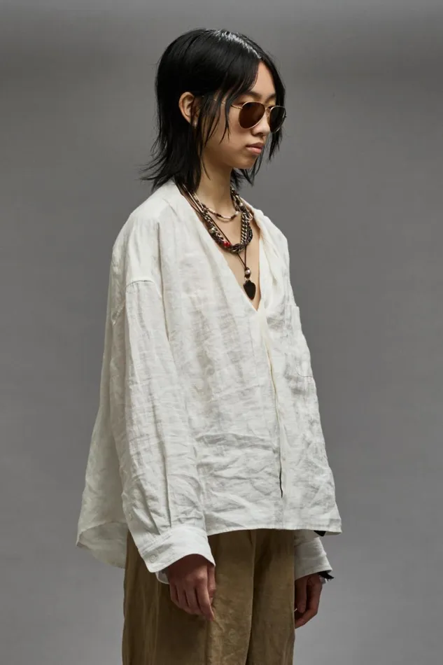 R13 Tops Women TWISTED NECK SHIRT 8211 WHITE