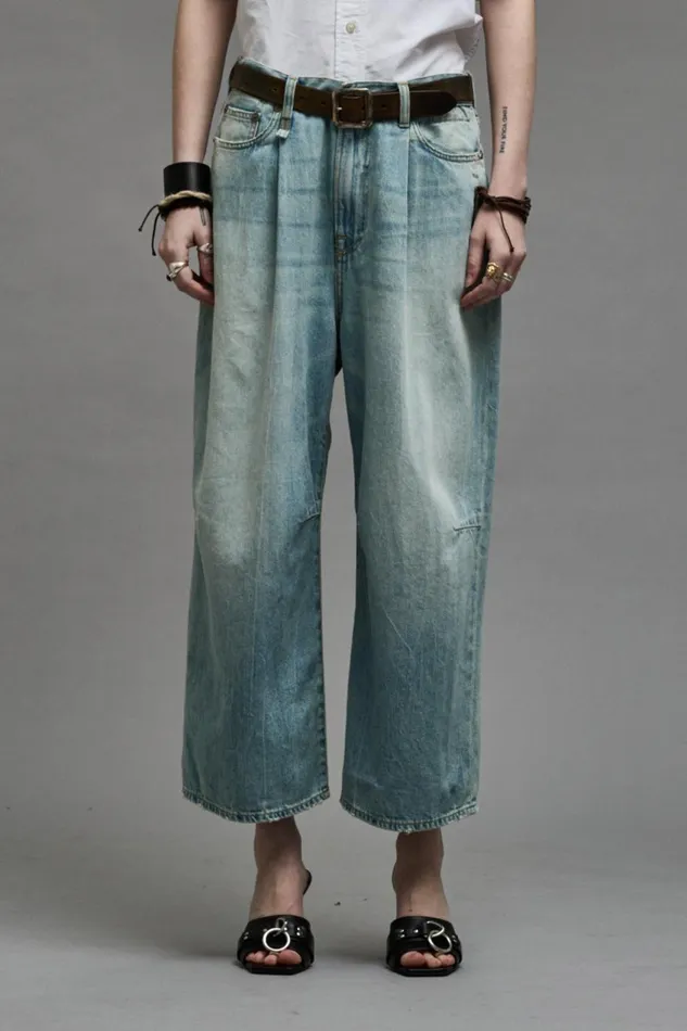 R13 Wide Leg Women CROPPED WIDE LEG JEAN 8211 TONI BLUE