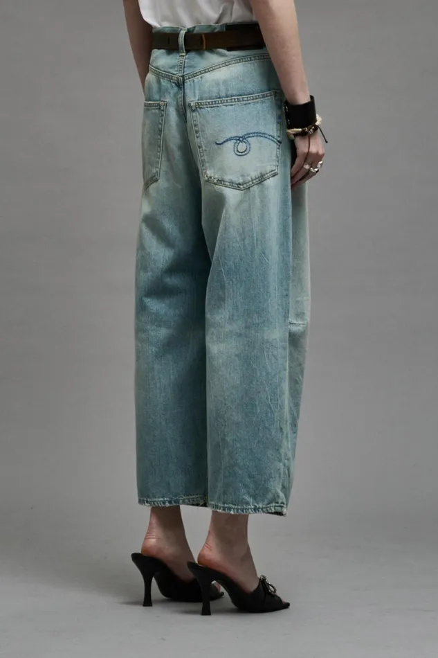R13 Wide Leg Women CROPPED WIDE LEG JEAN 8211 TONI BLUE