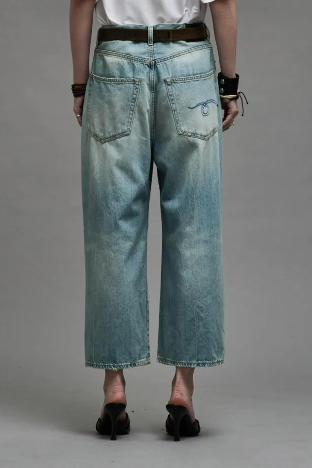 R13 Wide Leg Women CROPPED WIDE LEG JEAN 8211 TONI BLUE