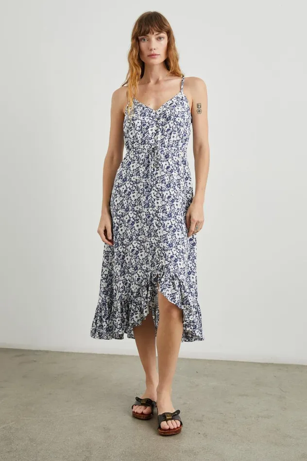 Rails Dresses and Rompers Women FRIDA DRESS Navy White Texture Floral